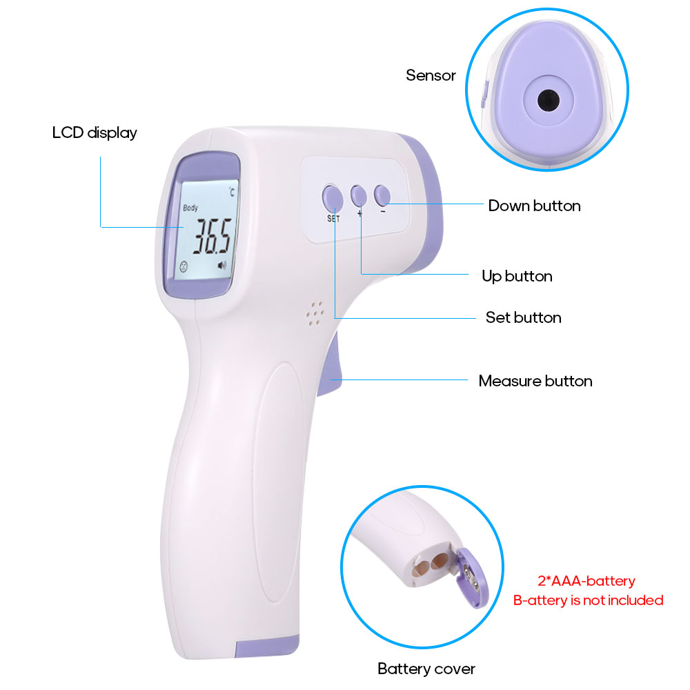 Infrared forehead thermometer three-piece set